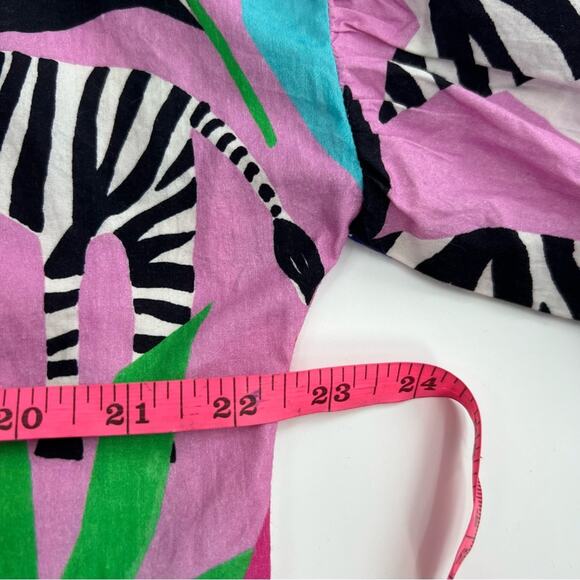 Oliphant puff sleeve zebra top sz L - Picture 4 of 6